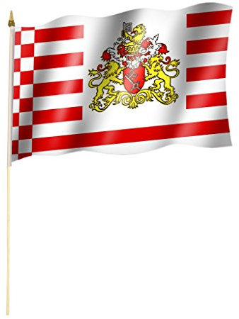 Stockflagge/Stockfahne BREMEN Flagge/Fahne ca. 30 x 45 cm mit ca. 60cm Stab/Stock