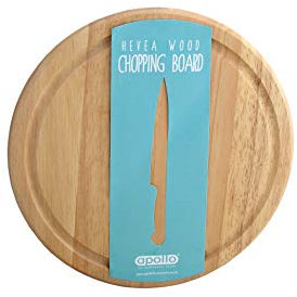 Apollo Housewares 25 cm Round Hevea Wood Rolling Board