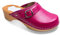 FUTURO FASHION® - Sabots Unisexe - Cuir véritable/Semelle en Bois - Plusieurs Couleurs Disponibles - Tailles 36 à 42 - Rose - 38 EU