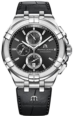 MAURICE LACROIX Men's Black Aikon Chronograph Watch AI1018-SS001-330-1