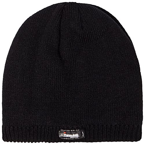 Peter Storm Men's Waterproof Knitted Beanie, Warm & Comfortable Bobble Hat, Ideal for Walking & Hiking, Cold Weather & Winter Accessories, Black, One Size