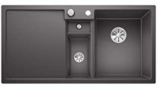 BLANCO COLLECTIS 6 S | Granitspüle aus SILGRANIT felsgrau | [100x51x20,2 cm] | für 60 cm breite Unterschränke | Hauptbecken rechts | Reinigungsfreundlich | Großes Becken