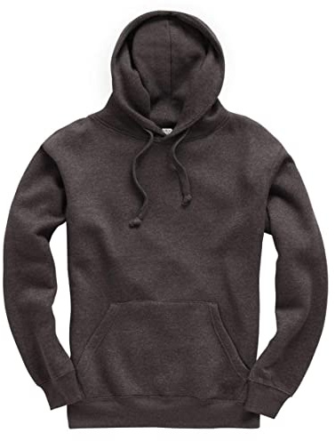 Mellor Design Plain Pullover Hoodie Hooded Top Unisex Mens Ladies Hooded Sweatshirts Dark Heather Grey, XXL