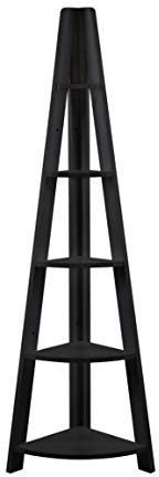 LPD Furniture Black Tiva Corner Ladder Shelving