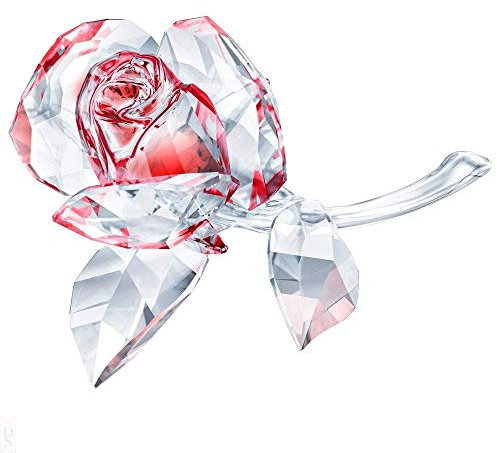 Swarovski 5428561 Blühende Rose Rot Figurine, Kristall, Mehrfarbig hell, 5,1 x 9 x 6,1 cm
