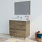 MarinelliGroup Mobile bagno 80 cm a terra lavabo ceramica specchio 2 cassetti ROVERE 80 x 45 x 80 cm 305040H
