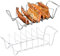 Rosenstein & Söhne Grill-Gestell-Halter: 2er-Set 2in1-Sparerib-Halter & Bratenkorb für Grill & Ofen, Edelstahl (Bratenhalter, Fleischhalter, Grillkorb)