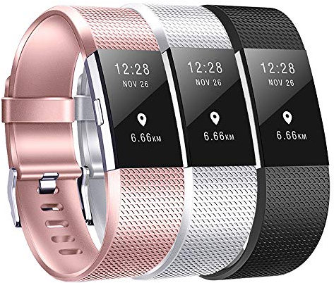 Baaletc Compatible avec les bracelets Fitbit Charge 2 (3 pièces), bracelets de rechange doux et confortables pour Fitbit Charge 2