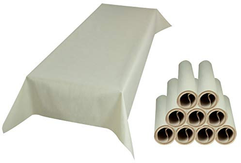 Sensalux Tischdecke, abwaschbar, Vorteilspack, 10 Stück, 1m x 2,5m, Creme
