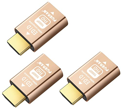 FUERAN Edid-Emulator-Adapter (4 Generation), HDMI kompatibel mit Mac Thunderbolt auf HDMI-Switches/Extender/AV-Receiver/Video-Splitter (1920 * 1080-3p)