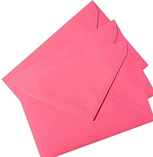 Paper24 25 Briefumschläge DIN C6 114x162 mm, nassklebend, für Einladungen, Grußkarten A6, für Hochzeit, Geburtstag in Pink