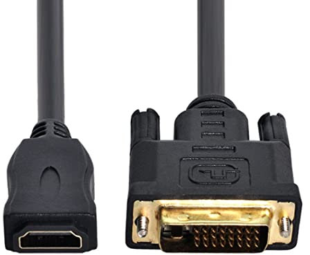 chenyang CY Câble adaptateur HDMI vers DVI 24+1 mâle vers HDMI femelle pour PC, ordinateur portable, HDTV