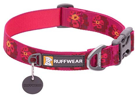 RUFFWEAR Flat Out Collar, Klassisches Hundehalsband für Kleine Hunderassen, Einstellbare Passform, Größe S (28-36 cm), Alpenglow Burst