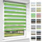 OUBO Doppelrollo Klemmfix ohne Bohren Duo Rollos für Fenster & Türen (Grün, 100cm x 140cm), Klemmrollo Seitenzugrollo Sicht und Sonnenschutz, Lichtdurchlässig und Verdunkelnd.