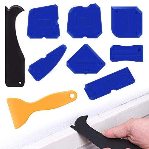 XCOZU 9 Pezzi Professionale per Fughe Kit di Spatole Sigillante Tool per Stanza da Bagno Cucina