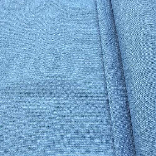STOFFKONTOR Baumwollstoff Meterware, Dekostoff beschichtet, Blau Meliert