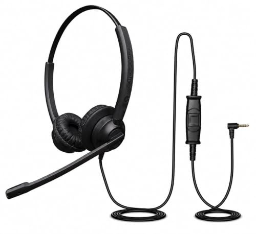 eartec office Cisco SPA303G SPA501G SPA504G SPA508G SPA512 SPA514 SPA525G Light Weidgt Call Centre Headset with 2.5mm Jack Lead + Noise Cancelling Mic Duo (308DSPA)