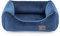 BOUTIQUE ZOO Exclusive Hundebett | Hundeliege, Hundekörbchen mit Kissen | Hundesofa für kleine, mittlere und große Hunde (XL: 100 x 79 cm, Velvet Dunkelblau)