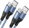 Cavo micro USB [2 m), cavo di ricarica micro USB, in nylon, ad alta velocità, per Samsung Galaxy S7, S6, S4, J7, J5, Note 5, Nokia, Kindle, Huawei P Smart, Redmi, Bule