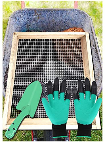 Bodensieb, Schmutzsieb für Gartenarbeit, Kompostsieb, Gartensieb, helles Holzsieb für Felsen, Siebsieb für Oberboden/Torfmoos/Wurm/Blätter/Lehmerde/Sand, tolles Gartenwerkzeug für Pflanzen 2023