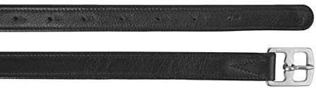 Start Steigbügelriemen Leder 2,5 cm – Nylonverstärkung für Sicherheit – Edelstahl Schnallen – langlebige Sattelriemen für Reiter (Schwarz, 135 cm)