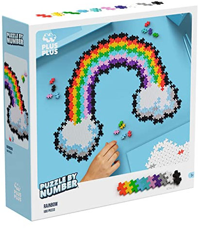 Plus Plus - Puzzle Kinder Regenbogen Zahlenpuzzle | Puzzle Ab 5 Jahre Für Mädchen | Puzzle Ab 5 | Spiel Ab 5 Jahre Oder Mehr | Geschenke Für Kinder