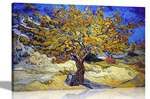 Artley Prints The Mulberry Tree By Vincent Van Gogh Canvas Wall Art l Ready to Hang l Landscape Pictures for Decoration l Landscape Artwork Extra Large 101 x 76cm (40 x 30 inches)