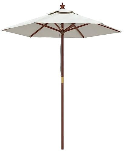 vidaXL Sombrilla de jardín con Poste de Madera Color Arena 196x231 cm