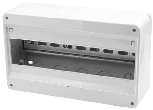 WITTKOWARE Aufputzgehäuse 12TE Kleinverteiler für Hutschiene TS35 | Modulgehäuse Weiß | Sicherungskasten einreihig IP30 plombierbar | 240x140x80mm