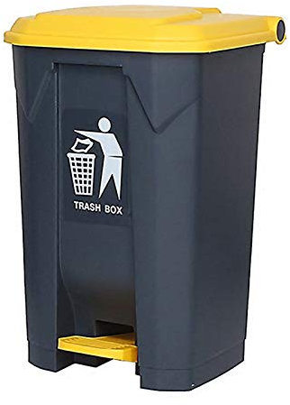 Cubo basura Patas de basura de plástico al aire libre Tipo de pedal de gran capacidad Papelera de residuos con tapa grande Comercial exterior Pedal de pie Pedal de basura, 11.8 / 17.9 galones Cubos de