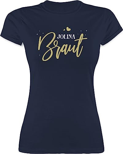 Shirt Damen - JGA Junggesellenabschied Frauen - Braut Bride - XXL - Navy Blau - jungesellenenabschied Frau tshirt t t-shirt t-shirts polter Polterabend Blumenkranz jubggesellinnenabschied