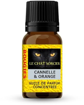 Le Chat Sorcier - Huile de Parfum pour Bougies - Diffusion - Cannelle & Orange (10ml)