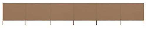 Homgoday Lot de 6 tissus brise-vent pliables plage brise-vent Brise-vue pour camping, balcon, terrasse, jardin, clôture, plage, 800 x 160 cm, taupe