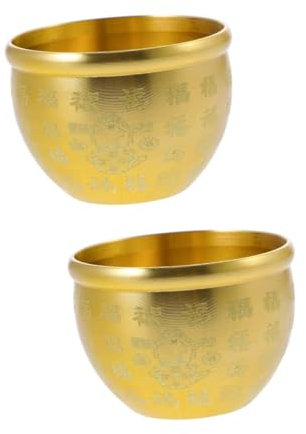 HOMSFOU 2 Pezzi Ciotola Del Tesoro Cinese Feng Shui Ciotola Fengshui Statuto Fortuna Ciotola Tesoro Bacino Figurine Acqua Offrendo Decorazione Cinese Ricchezza Ciotola Feng Shui Soldi