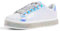 LUCKY STEP Damen-Plateau-Glitzer-Sneaker | Funkelnde Bling Shiny Dressy Bedazzled Hochzeits-Walking Schuhe (Weiß, 11US-42EU-9UK)