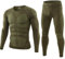 Thermal Underwear Men Winter Skiunterwäsche Warm Funktionswäsche Weich Thermowäsche Set Activewear Für Herren Fahrrad Winter Ultra-Thin Seamless Thermal Underwear Sport Unterhosen Männer(2-Green,3Xl)