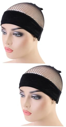 DOITOOL 2pcs Lace Wig Accessory Mesh Wig Headband Elastic Headwear for Long/short Hair