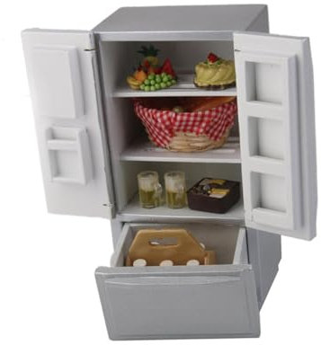 Toyvian 1 Pc Réfrigérateur De Cuisine Réfrigérateur Jouet Mini Frigo avec Congélateur Jeux De Cuisine pour Enfants Jouer Au Réfrigérateur pour Les Enfants Nacré Assiette Combinée Bambou