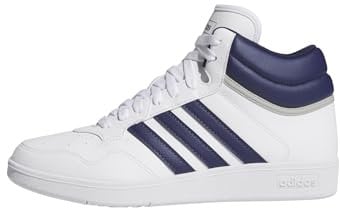 adidas Unisex Hoops 4.0 MID Shoes, FTWR White/Dark Blue/Grey Two, 6.5 UK