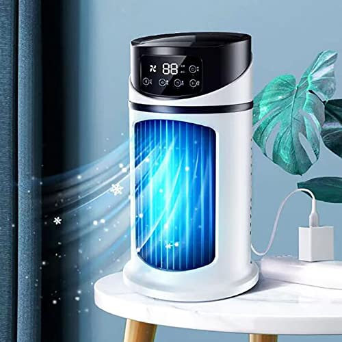 Ventilador eléctrico de humidificación de sobremesa, ventilador acondicionador portátil de sobremesa, ventilador acondicionador doméstico pequeño ventilador silencioso de interior