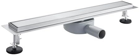 AICA caniveau de douche en acier inoxydable 80 cm, siphon douche italien 360°pour salle de bain avec fonction anti-odor et filtre à cheveux