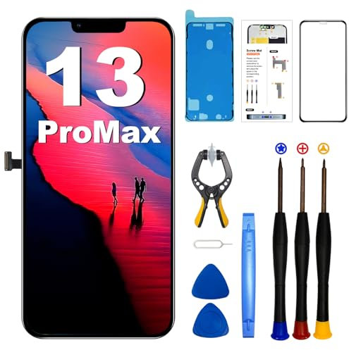 EFAITHFIX for iPhone 13 Pro Max Screen Replacement 6.7 Inch LCD 3D Touch Display Full HD Digitizer Frame Assembly (A2484 A2641 A2643 A2644 A2645) with Repair Tools Screen Protector Waterproof Adhesive