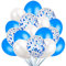 50 Luftballons Blau Weiß und Konfetti Ballon Partyballon Deko Hellblau Dekoration fur Geburtstag, Baby Dusche Party, Baby Shower