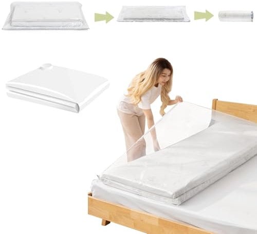 Vakuumbeutel für Matratzen, 220x100cm Vakuumbeutel Matratze, Staubsaugerbeutel für Matratzen VerschließBar Wiederverwendbar Matratzen-Vakuum-Aufbewahrungstasche für Umzug Transport Aufbewahrung