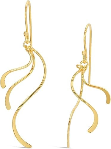 ARS-ARGENTI Ohrringe hängend Gold Silber 925 Schmuck Geschenk Damen Mädchen 34 mm Design extravagant hochwertig edel hypoallergen Echtschmuck Sterling Silber 14 Karat 585 vergoldet