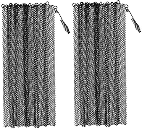 HONMEET 2 Stück Kamingitter Aus Rostfreiem Eisen Hitzebeständig Faltbar Kaminvorhang Aus Schwarzem Mesh Zum Funkenschutz Und Brandschutz Platzsparend Für Kamineinsatz