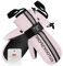 KUTOOK Fäustlinge Skihandschuhe Herren Mitten Extra Warm Wasserdicht Atmungsaktiv Damen Winterhandschuhe Fausthandschuhe mit Abnehmbarer Handgelenkschützer Snowboard Skifahren Wintersport Rosa XL