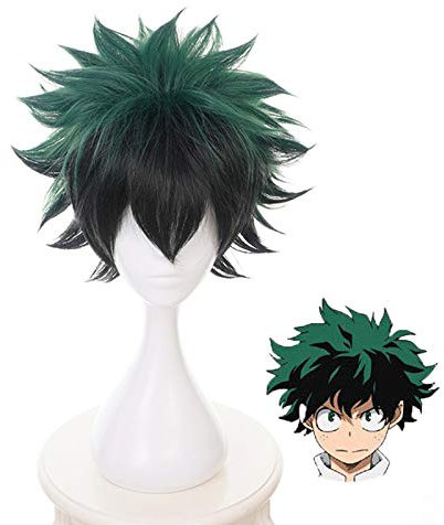 WHBHD Anime Coer Wig. Mein Held Akademie Izuku Midoriya Perücke Boku Kein Held Akademie/Akademie Cosplay Hair Izuku Midoriya Deku Perücke Cosplay Perücke MZ-1147