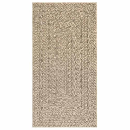 vidaXL Teppich, Läufer Jute-Optik Indoor Outdoor, Teppich UV-beständig für Terrasse Balkon Garten Wohnzimmer, Küchenteppich, Beige 80x150cm