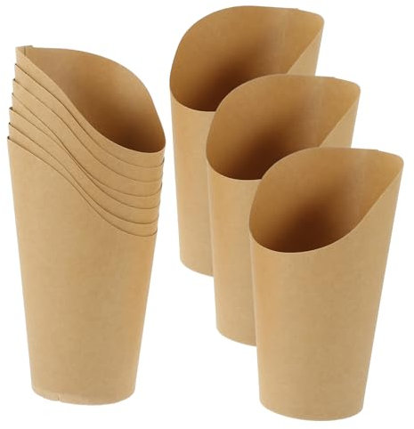 KOCKSHION 100pezzi Contenitori Per Snack Kraft Da Portafrittura Compatti e Leggeri Per Patatine Fritte Dolci e Snack Perfetti Per Feste e Compleanni